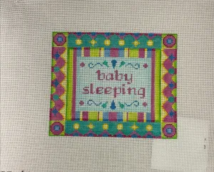 * Burnett & Bradley BB6042 Baby Sleeping Sign- Pink & Green