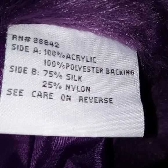 💜 REVERSIBLE ROYAL PURPLE FUR &amp; SILK COAT PLUS SIZE 3X HOODED JACKET