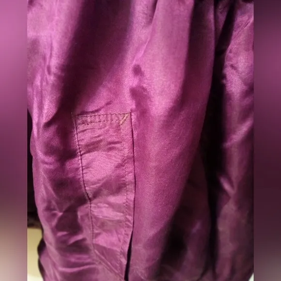 💜 REVERSIBLE ROYAL PURPLE FUR &amp; SILK COAT PLUS SIZE 3X HOODED JACKET