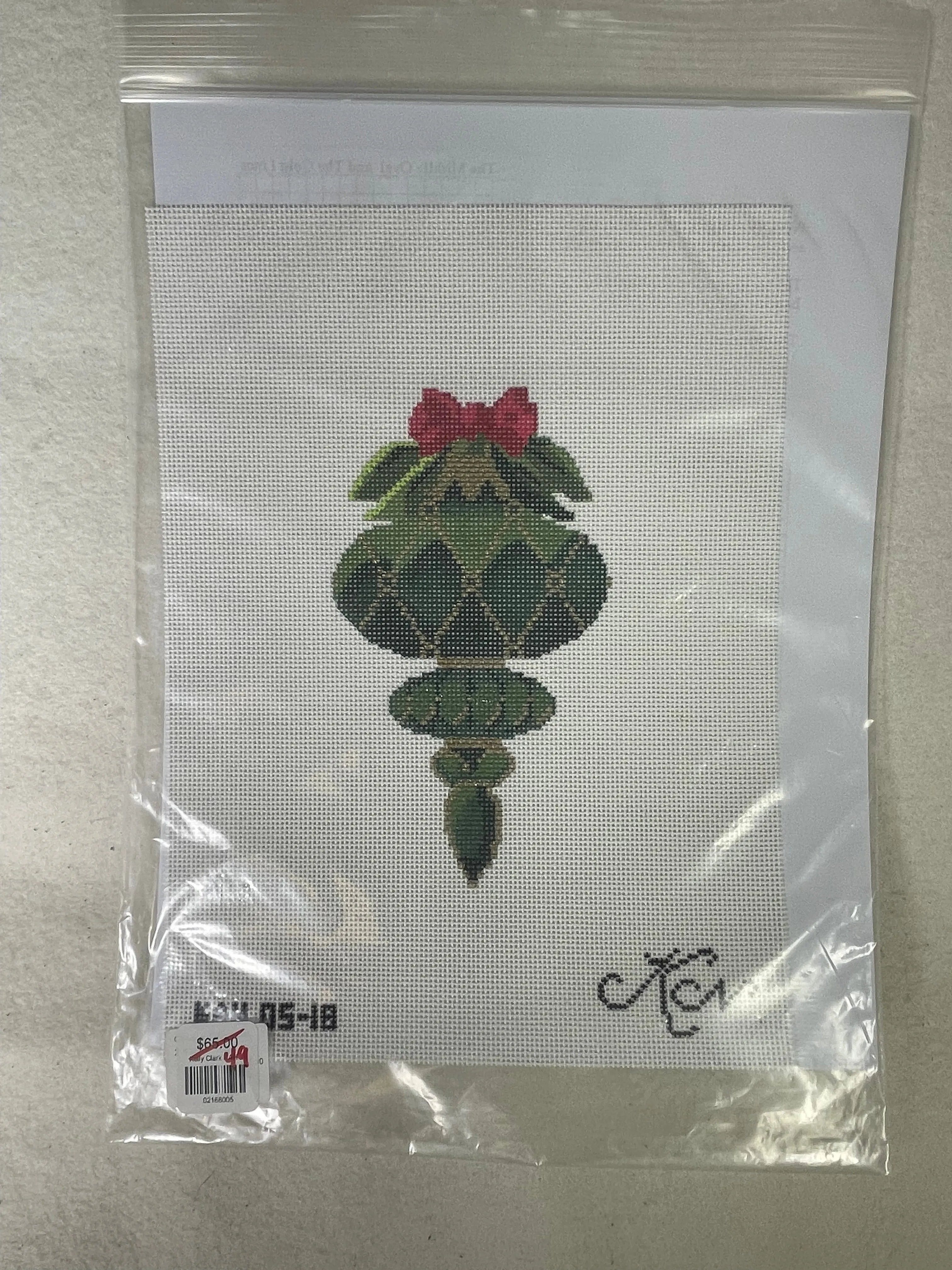 * SALE / Kelly Clark KAH 5-18 May Emerald Heritage Ornaments Canvas and Stitch Guide