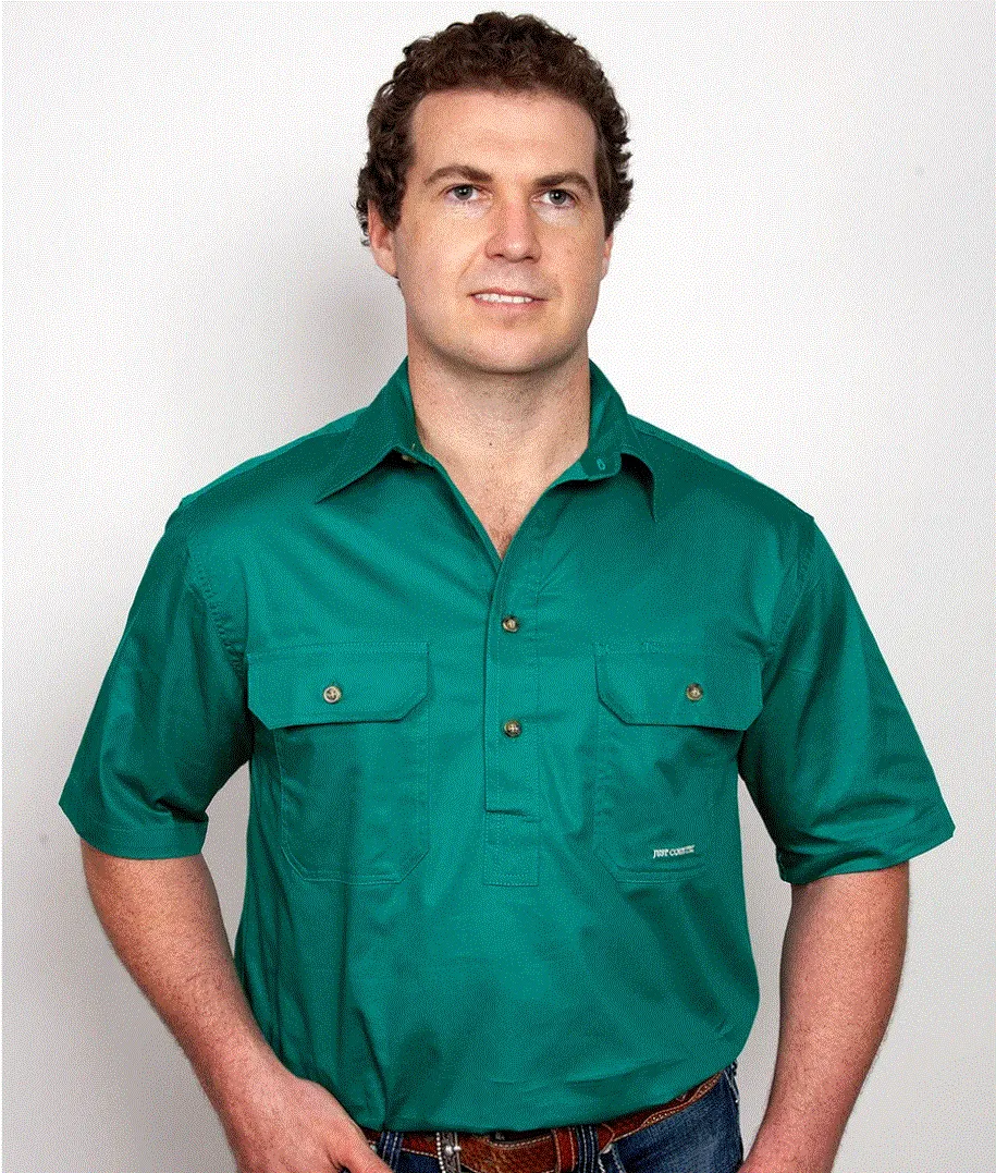 10104DKG Just Country Mens Adam Work Shirt Short Sleeve