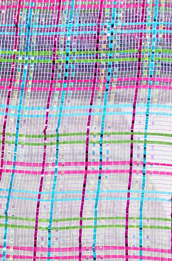 10" Vertical Foil Plaid Mesh: Lavender, Hot Pink, Turquoise, Lime (10 Yards) RE1368XH