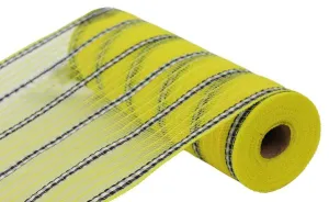 10" XL Wide Fabric/Faux Jute Mesh: Yellow, Black, White (10 Yards) RY8901J9