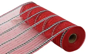 10" XL Wide Fabric/Foil Mesh: Red, Black, White (10 Yards) RY8900H9