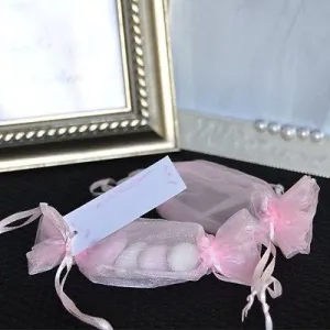 12 Pink Candy Organza Bags with Gift Tags Wedding Favors Baby Shower Party Favor