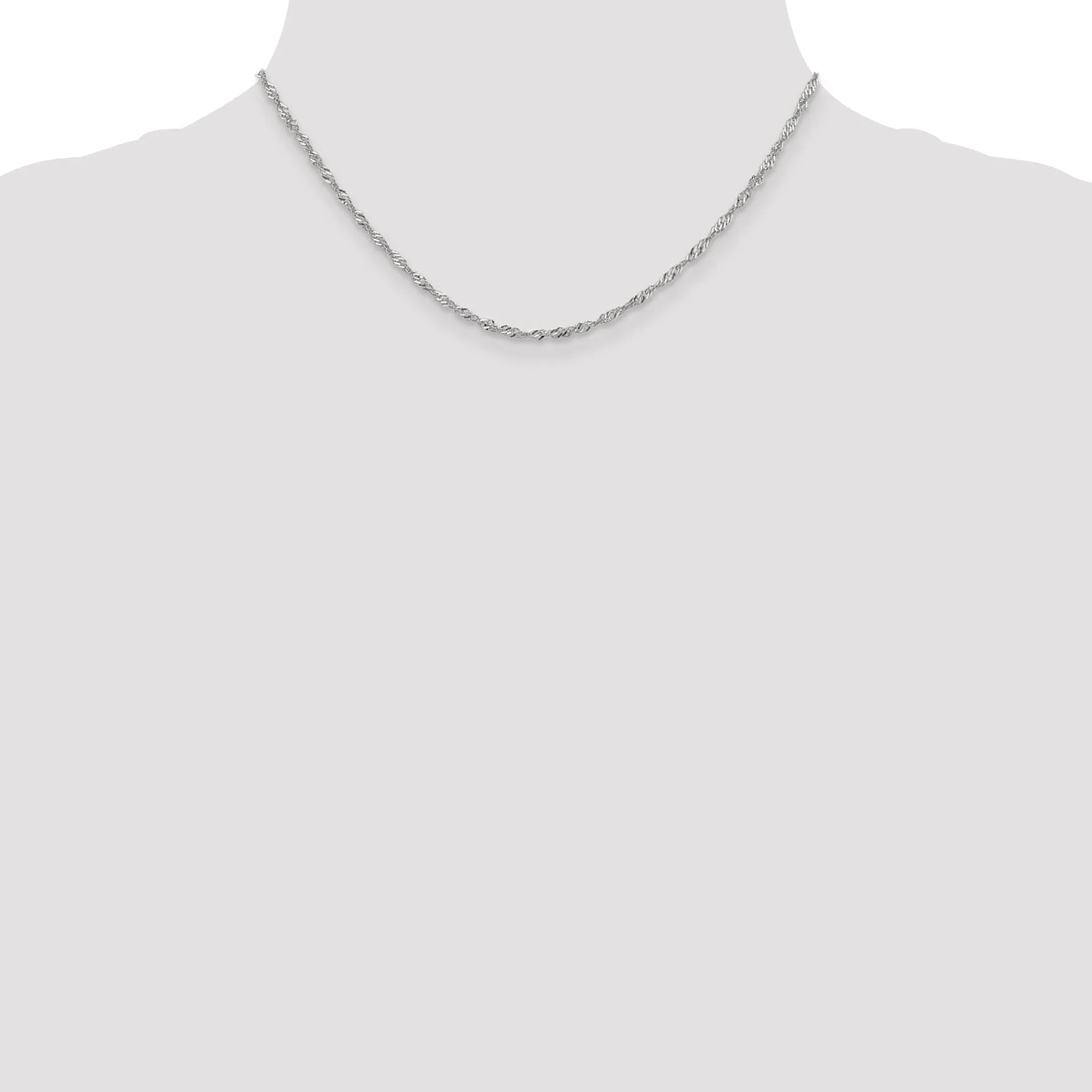 14K White Gold 1.9 mm Singapore Chain