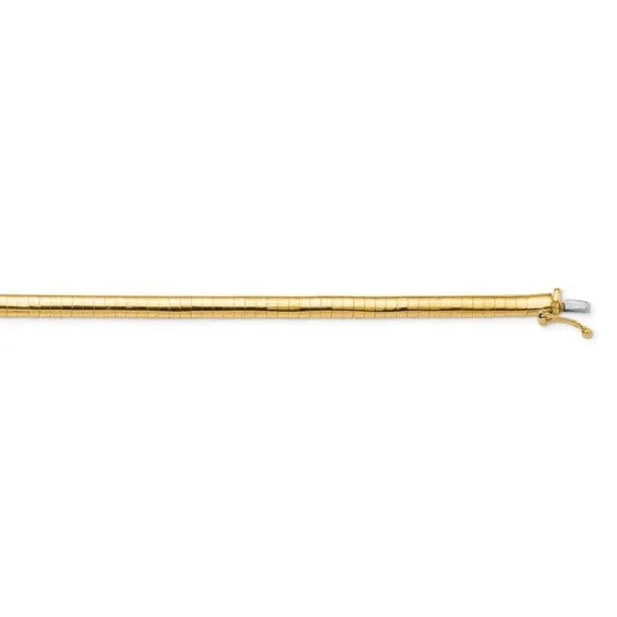 14k Yellow Gold Domed Omega Necklace