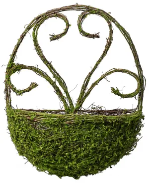 17" Mossy Twig Circle w/ Basket- 62061GN