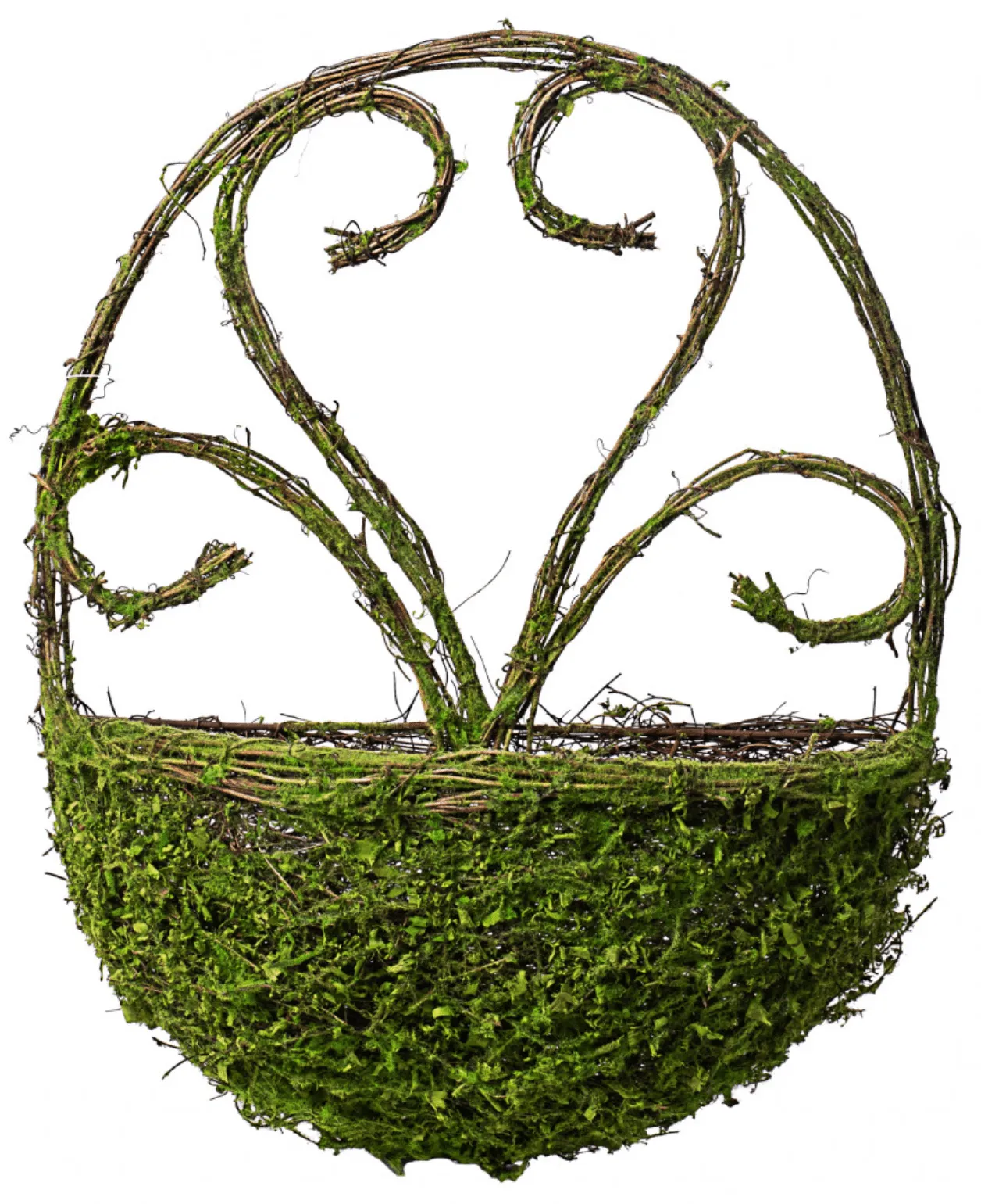 17" Mossy Twig Circle w/ Basket- 62061GN