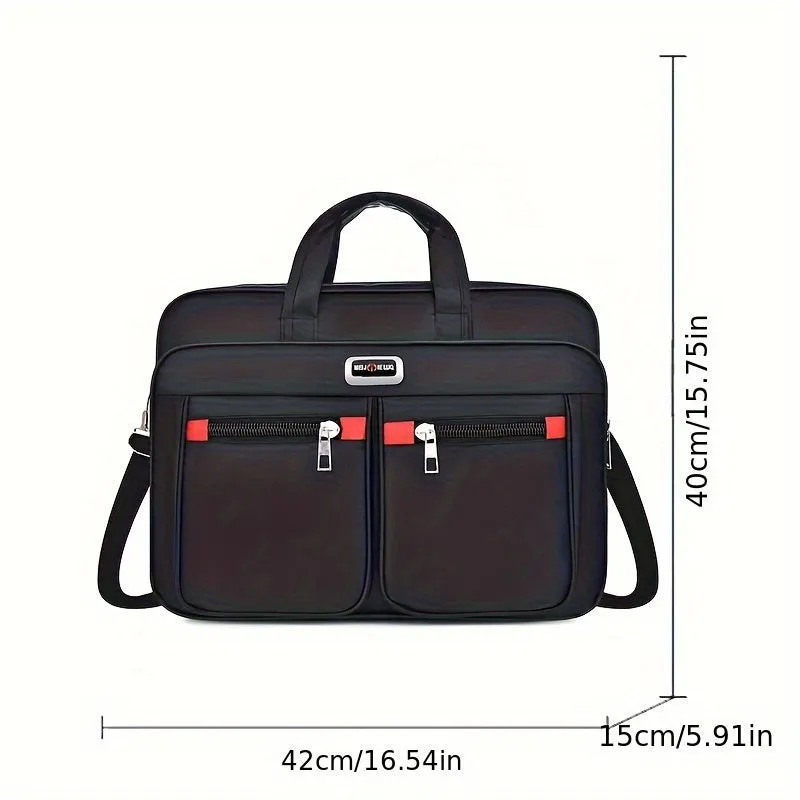 1pc Men's Large Capacity Shoulder Bag, Waterproof And Tear Resistant Multi-layer Handbag, For Daily Commuting, Business Travel Bag