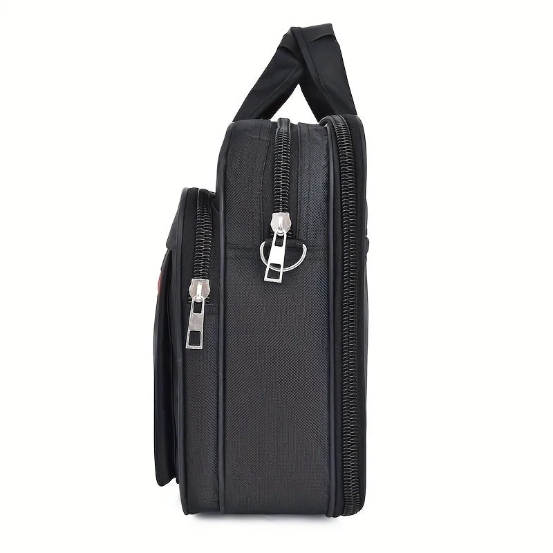 1pc Men's Large Capacity Shoulder Bag, Waterproof And Tear Resistant Multi-layer Handbag, For Daily Commuting, Business Travel Bag