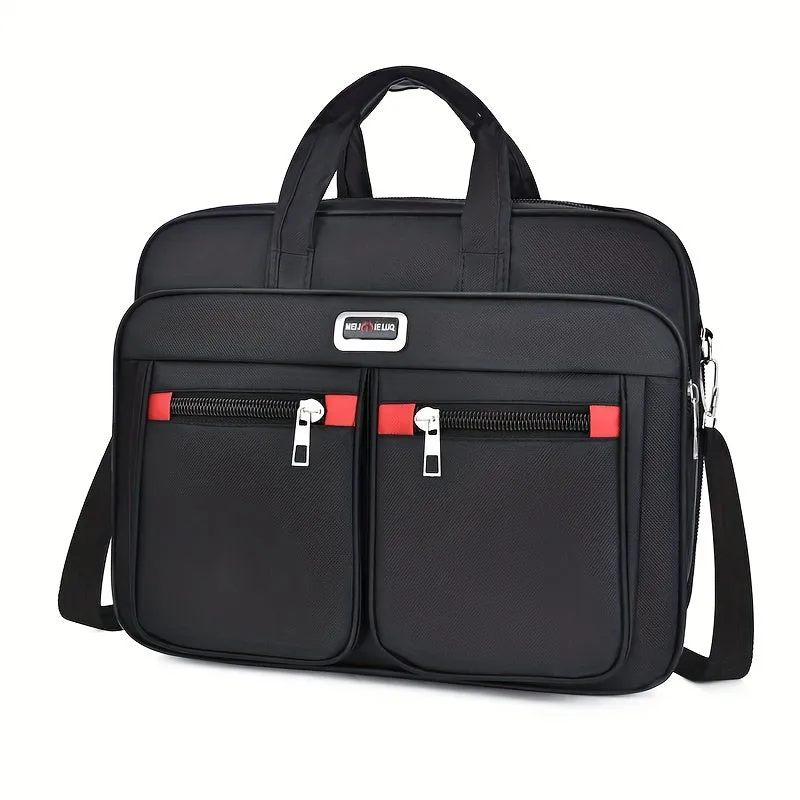 1pc Men's Large Capacity Shoulder Bag, Waterproof And Tear Resistant Multi-layer Handbag, For Daily Commuting, Business Travel Bag