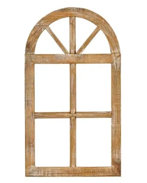 25.25"H x 14.25"W Arched Wood Window: Antique Cream/Tan - AP037561