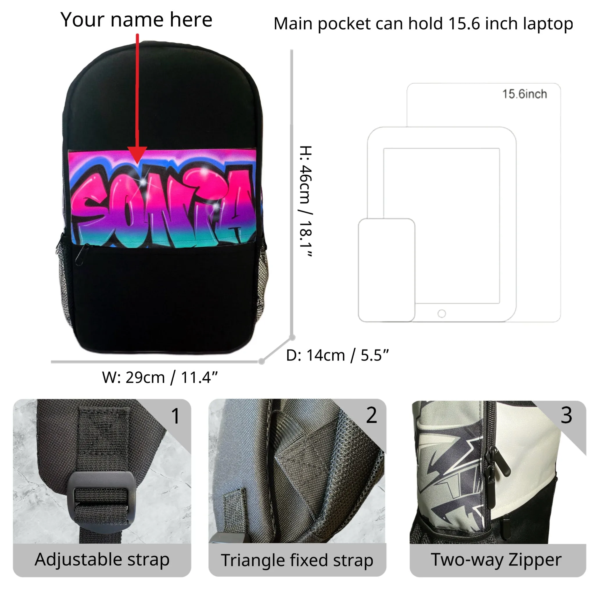 4 Colour Graffiti Backpack (16)