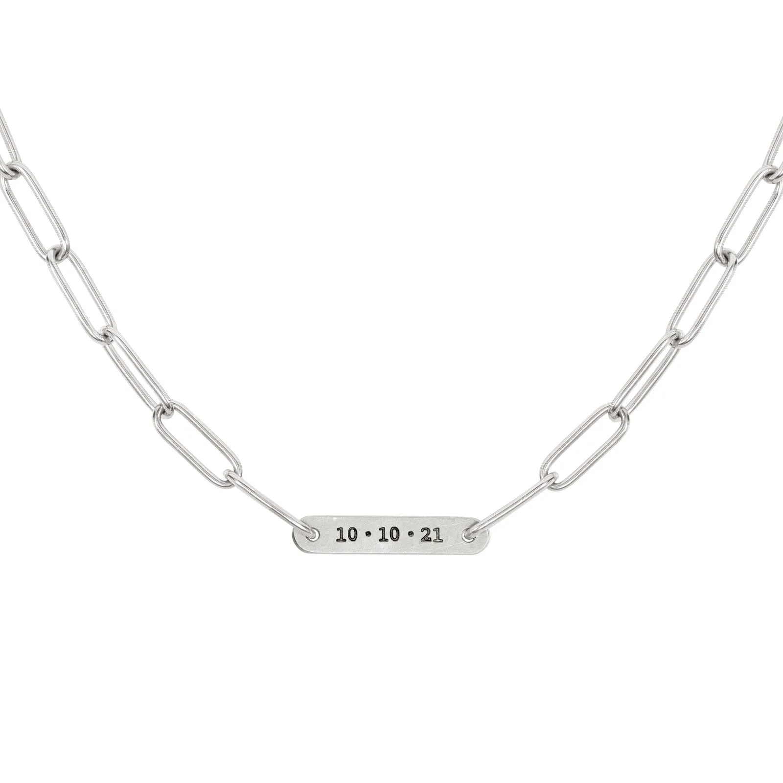5.2mm Silver Date Flat Bar Chain
