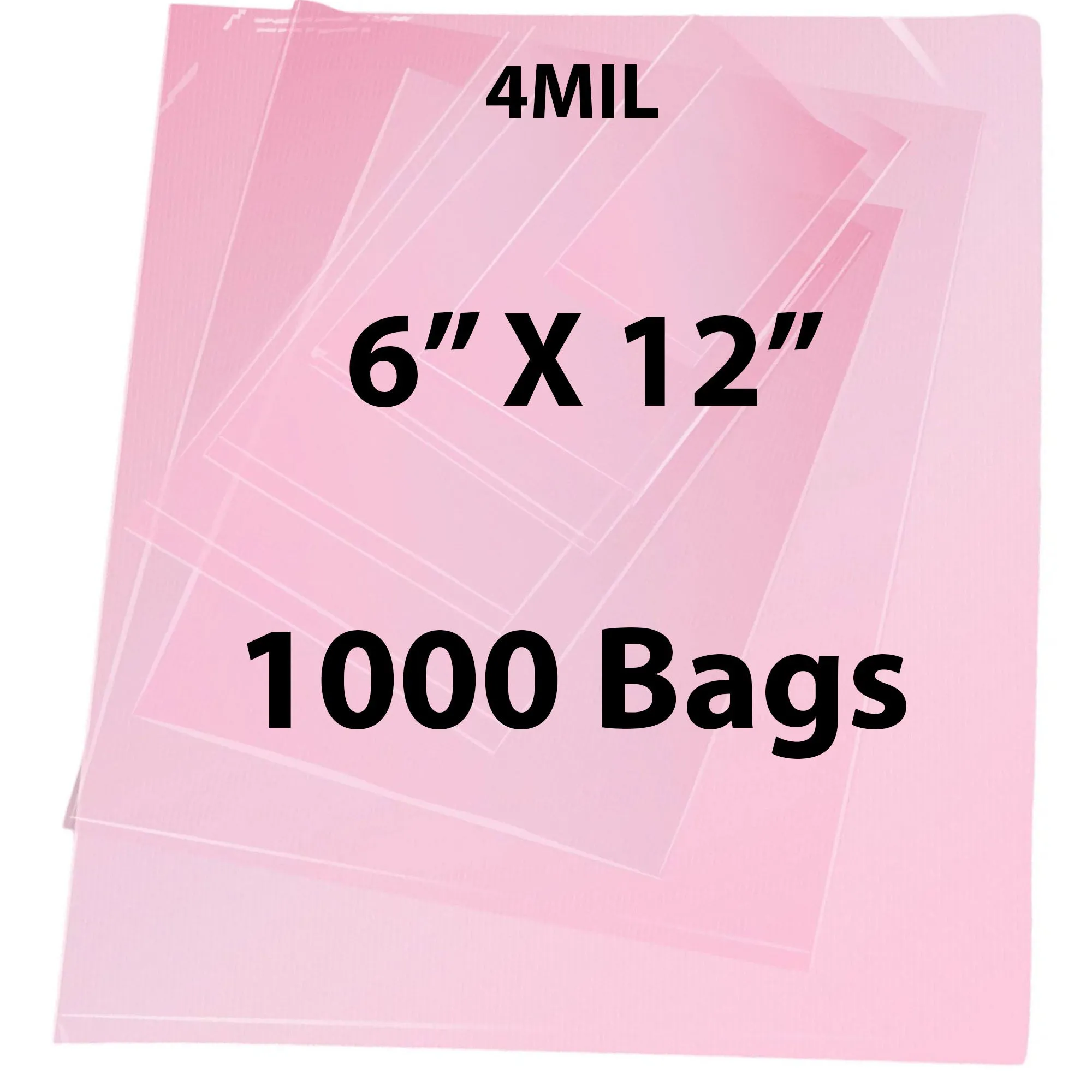 6X12 inches Pink Anti Static Bags 4 Mil Flat