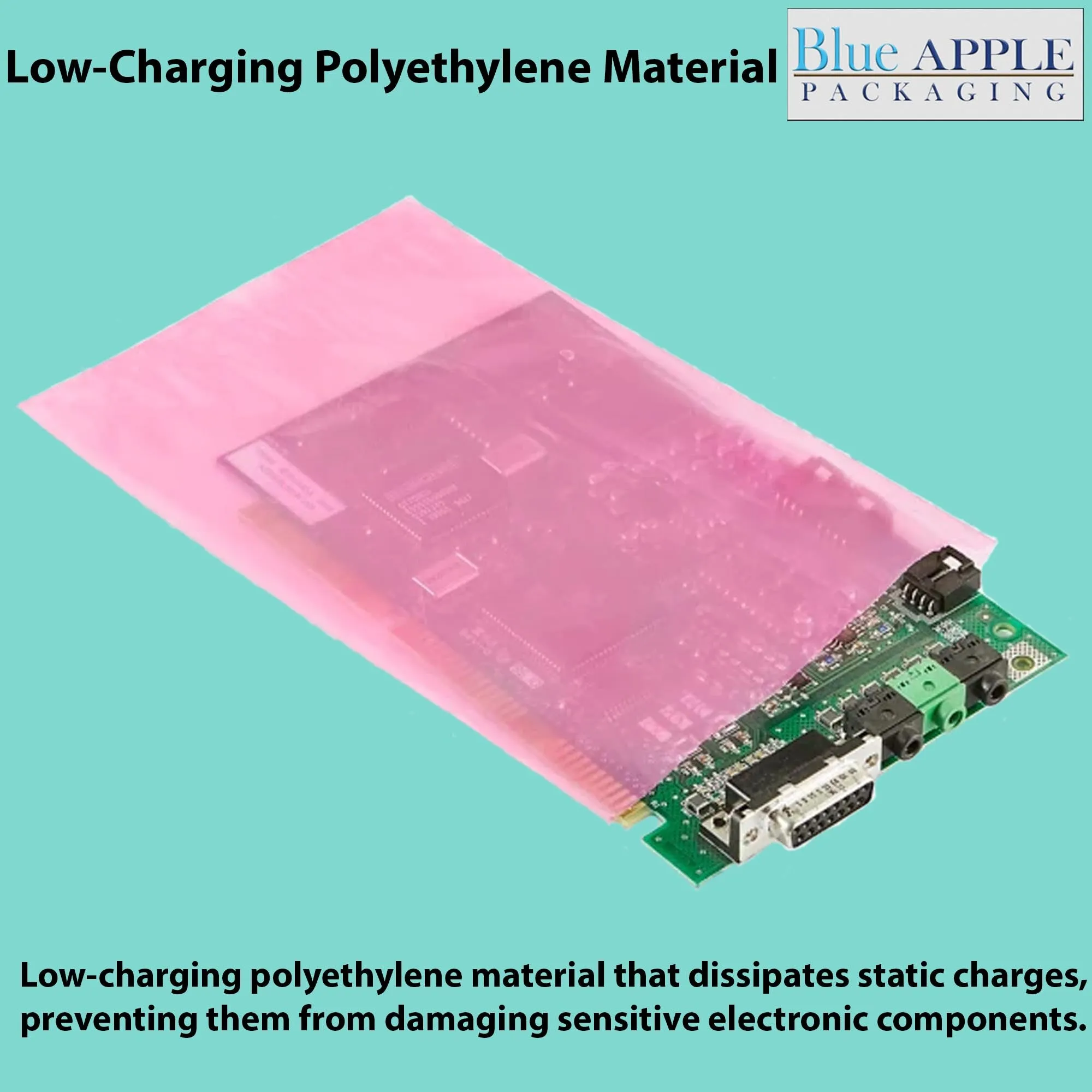 6X12 inches Pink Anti Static Bags 4 Mil Flat