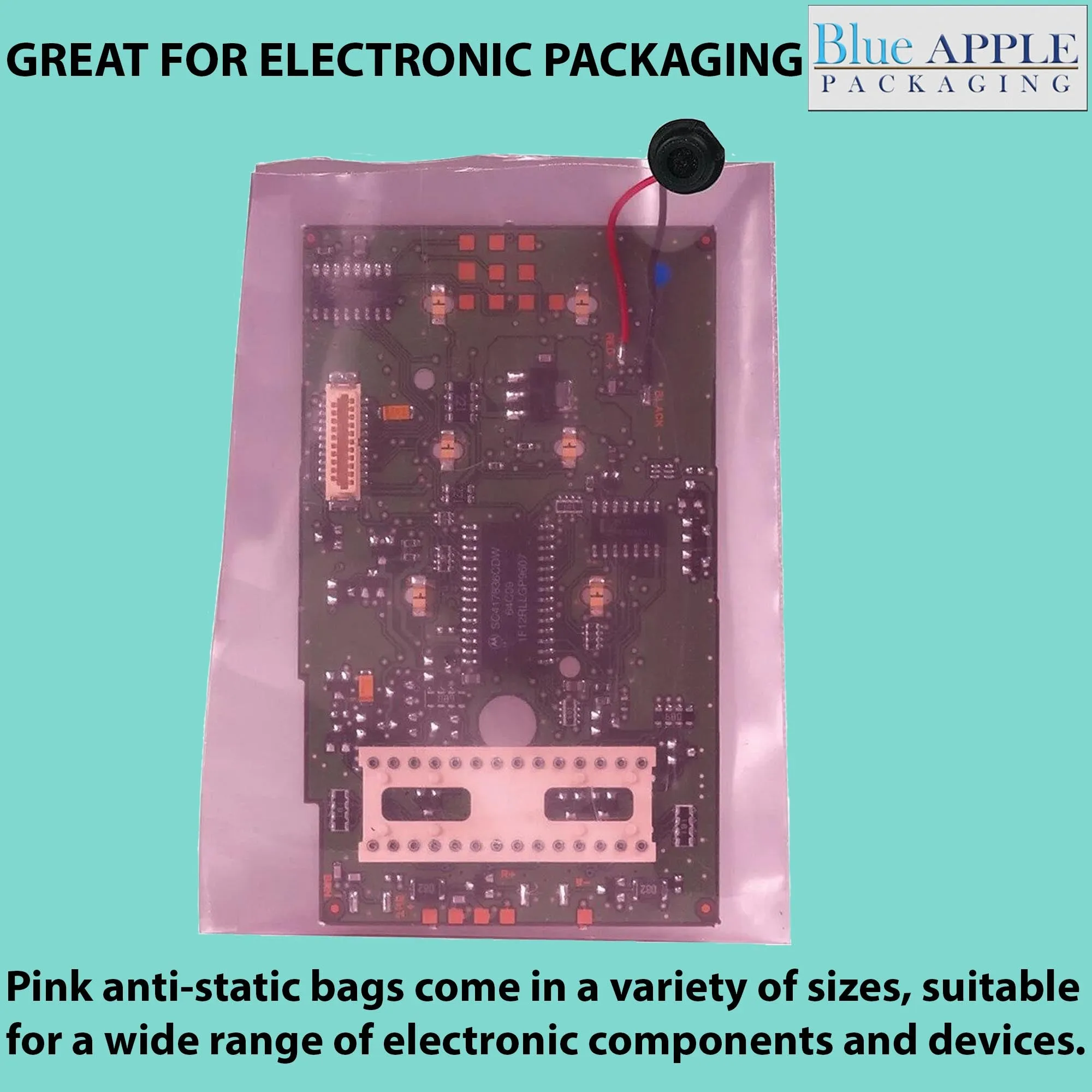 6X12 inches Pink Anti Static Bags 4 Mil Flat