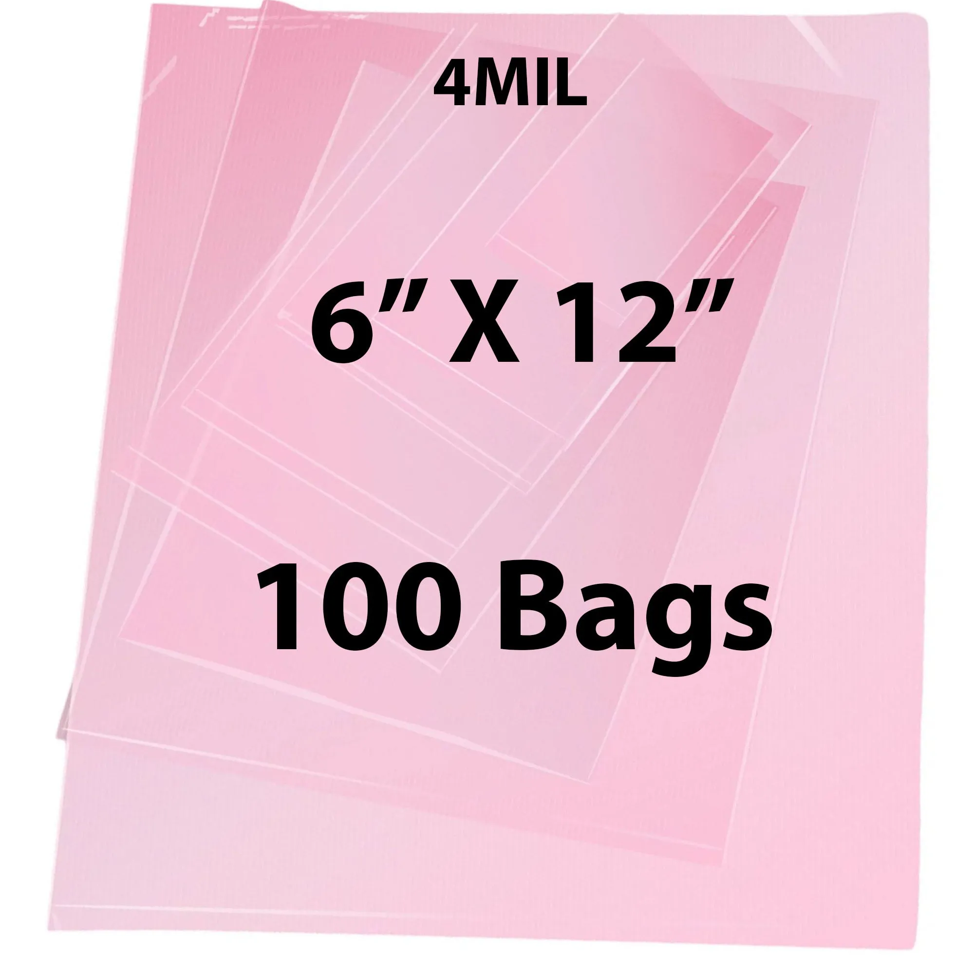 6X12 inches Pink Anti Static Bags 4 Mil Flat