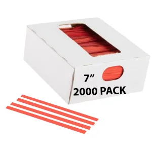 7 Inch Pre-cut Red Paper Twist Ties for Bags