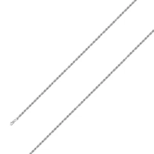 925 Sterling 2.5mm Silver Rhodium Plated Rope Chain Size- 8"