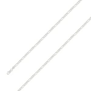 925 Sterling 4mm Silver E-Coated Figaro Chain Size- 7"