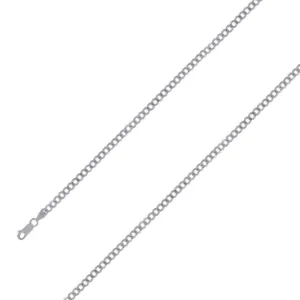 925 Sterling 5mm Silver Rhodium Plated Cuban Chain Size- 8"