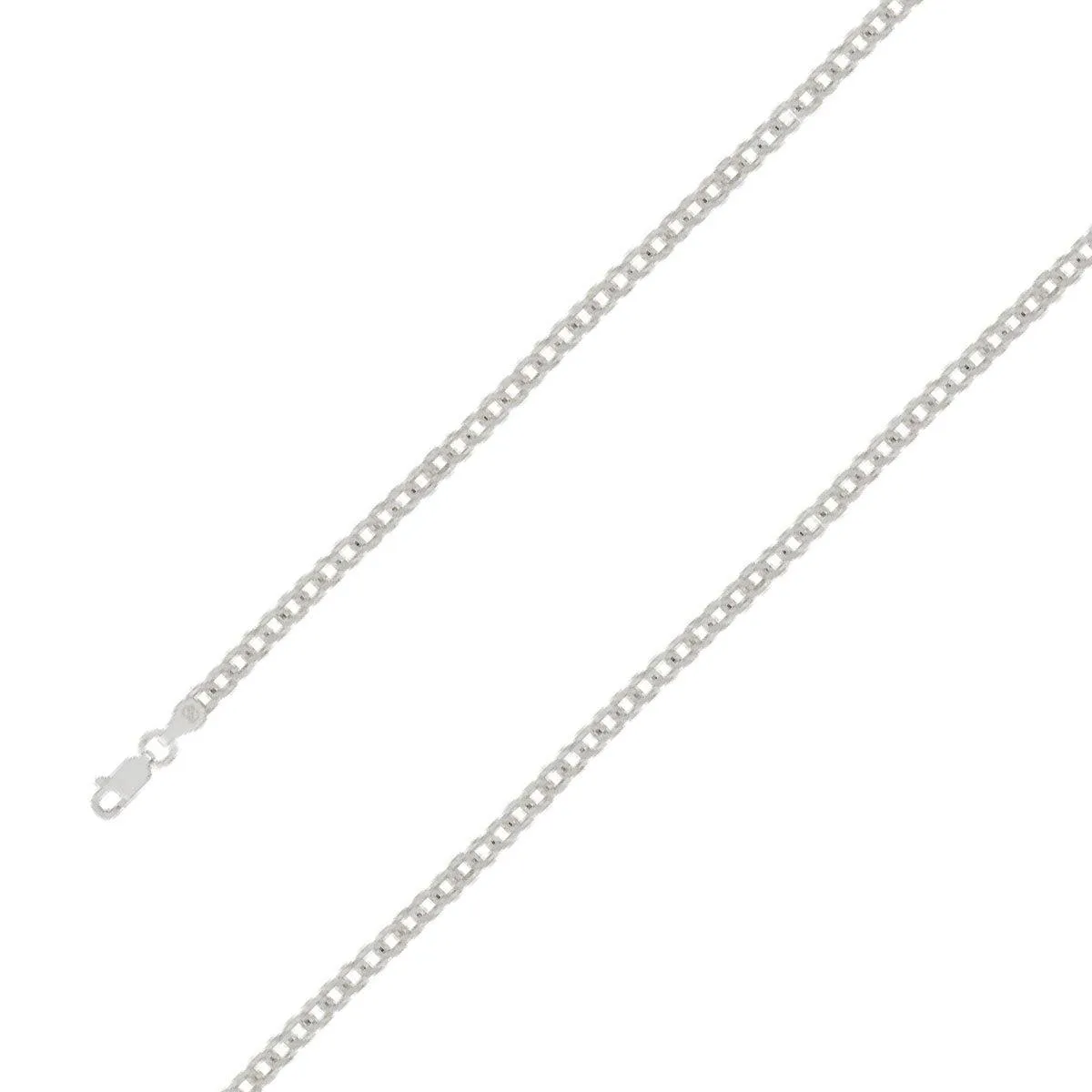 925 Sterling Silver 4mm E-Coated Classic Cuban Chain Size- 7"