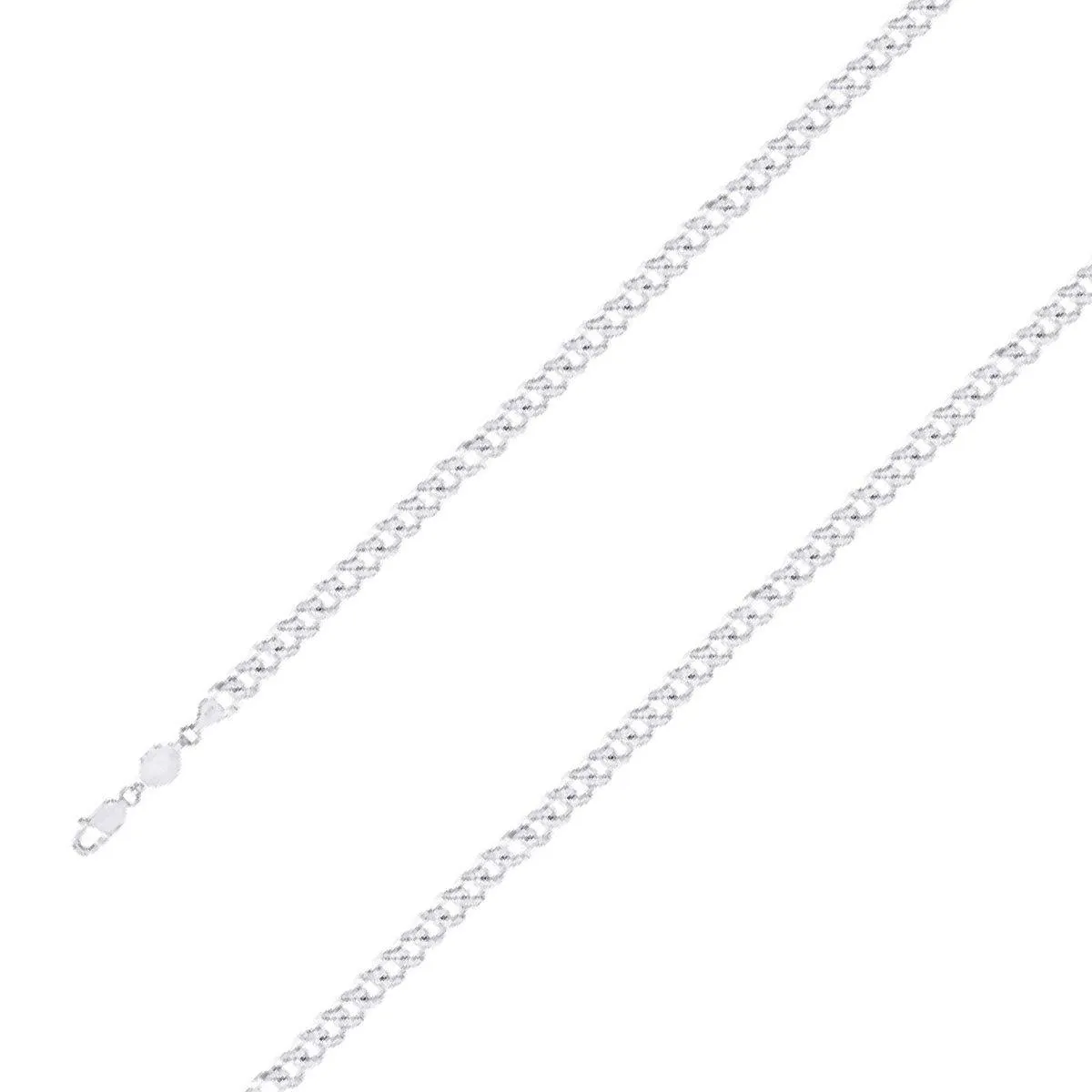 925 Sterling Silver Finish 5mm Diamond Cut Classic Cuban Chain Size- 9"