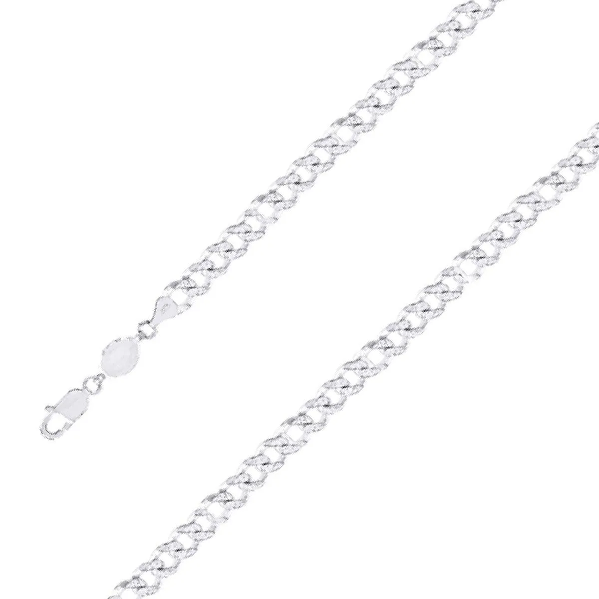 925 Sterling Silver Finish 9.5mm Diamond Cut Classic Cuban Chain Size- 9"