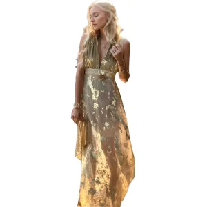 Adley Formal Floral Charming Foiled Mini Dress