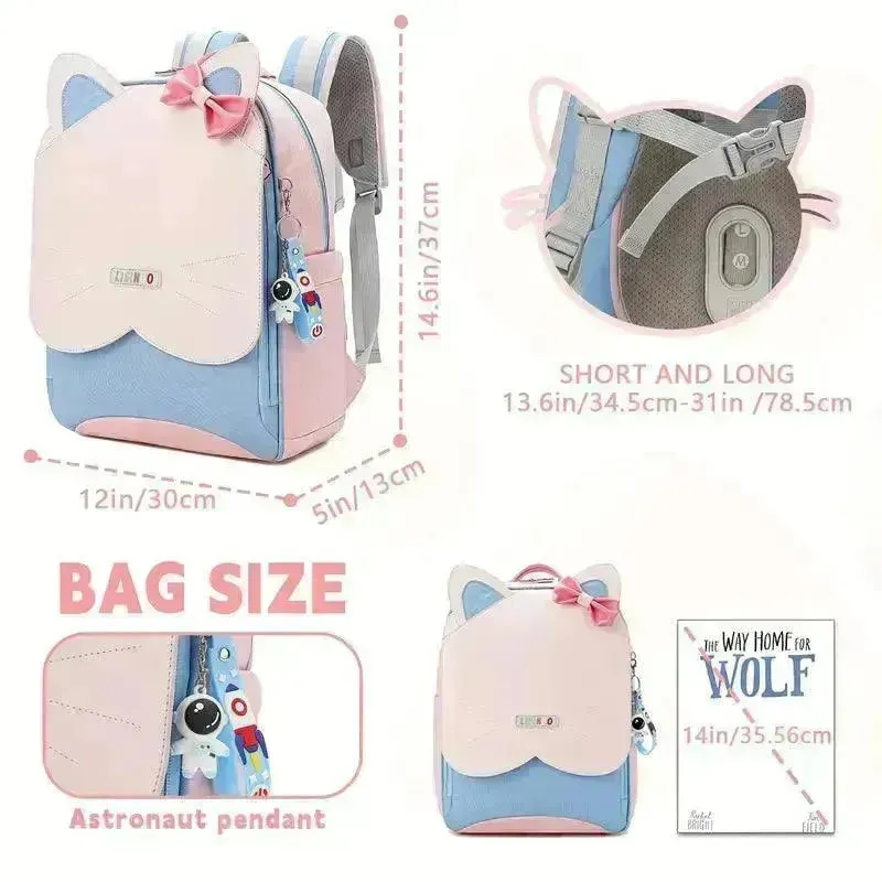 Adorable Cat Themed School College Backpack