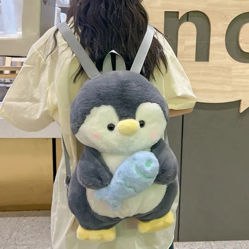 Adorable Kawaii Penguin Plush Backpack 🐧✨ | Trendy Cartoon Shoulder Bag for Girls | Fun & Fashionable Rucksack 🎒💖