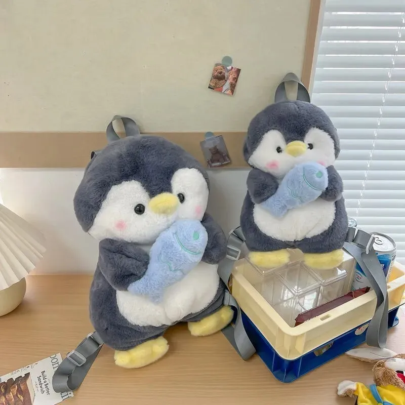 Adorable Kawaii Penguin Plush Backpack 🐧✨ | Trendy Cartoon Shoulder Bag for Girls | Fun & Fashionable Rucksack 🎒💖