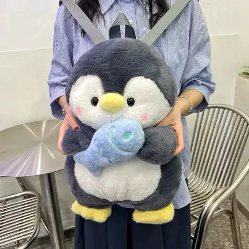 Adorable Kawaii Penguin Plush Backpack 🐧✨ | Trendy Cartoon Shoulder Bag for Girls | Fun & Fashionable Rucksack 🎒💖