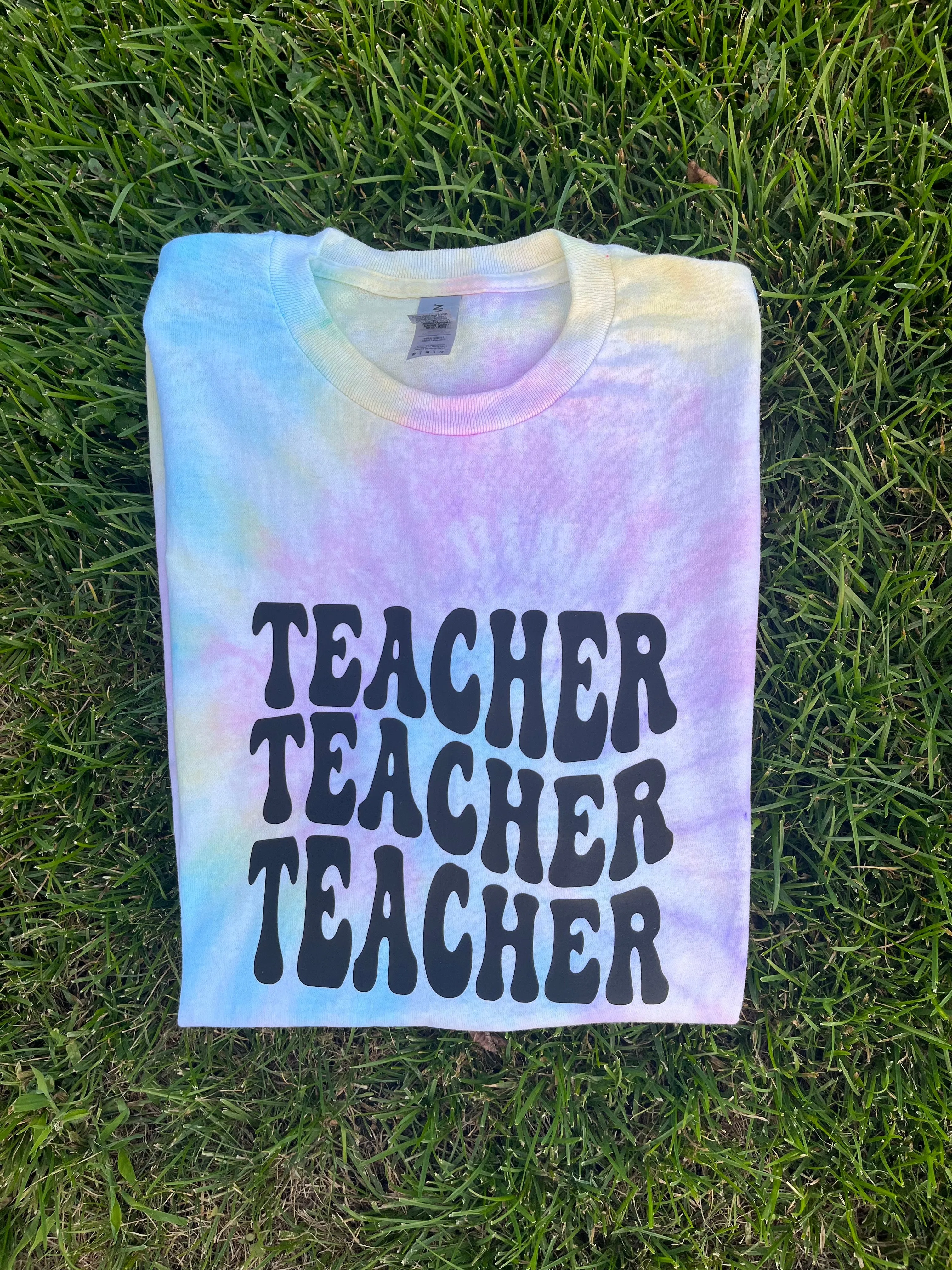 Adult Tie-Dye Short Sleeve Shirt - Teacher Teacher Teacher