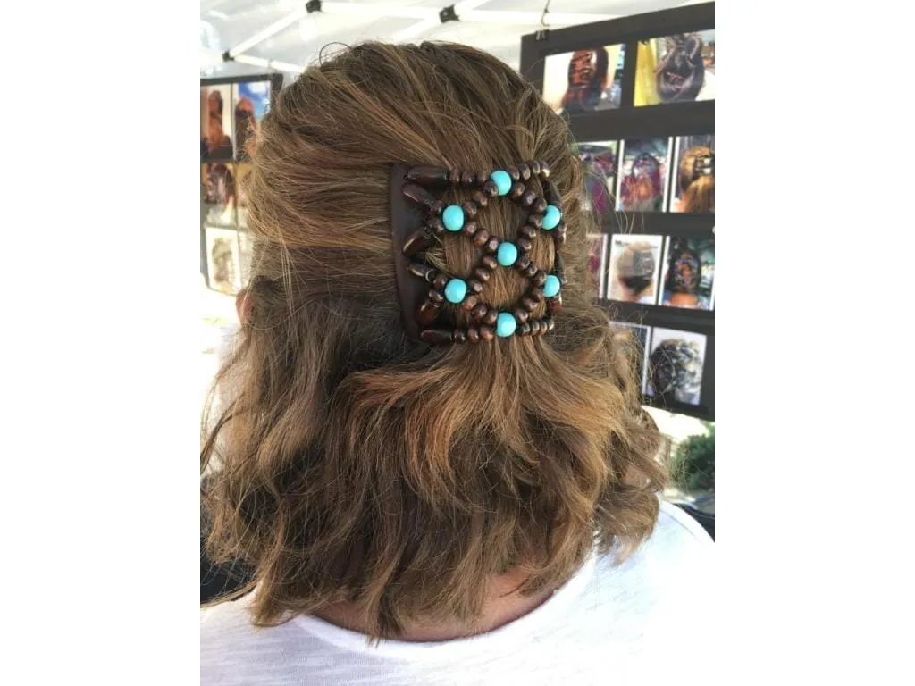 African Butterfly Chameleon Hair Comb - Ndalena Black 49