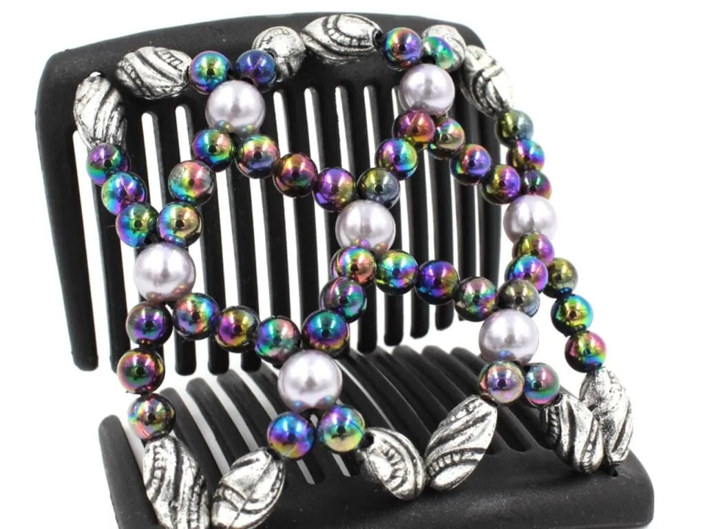 African Butterfly Chameleon Hair Comb - Ndalena Black 49