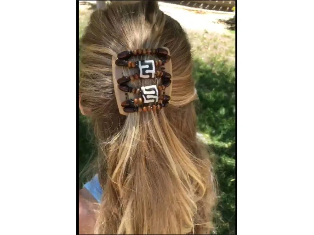African Butterfly Chameleon Hair Comb - Ndalena Black 49