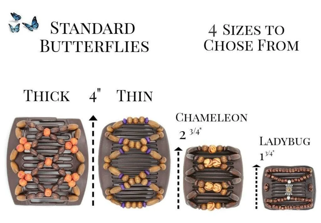 African Butterfly Chameleon Hair Comb - Ndebele Blonde 31