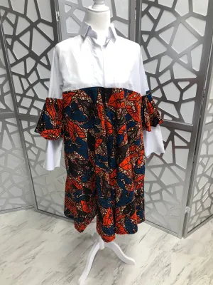 African Girl Ankara Semi Shirt Dress