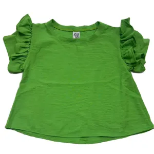 Airflow Ruffle Sleeve Top-Lime..