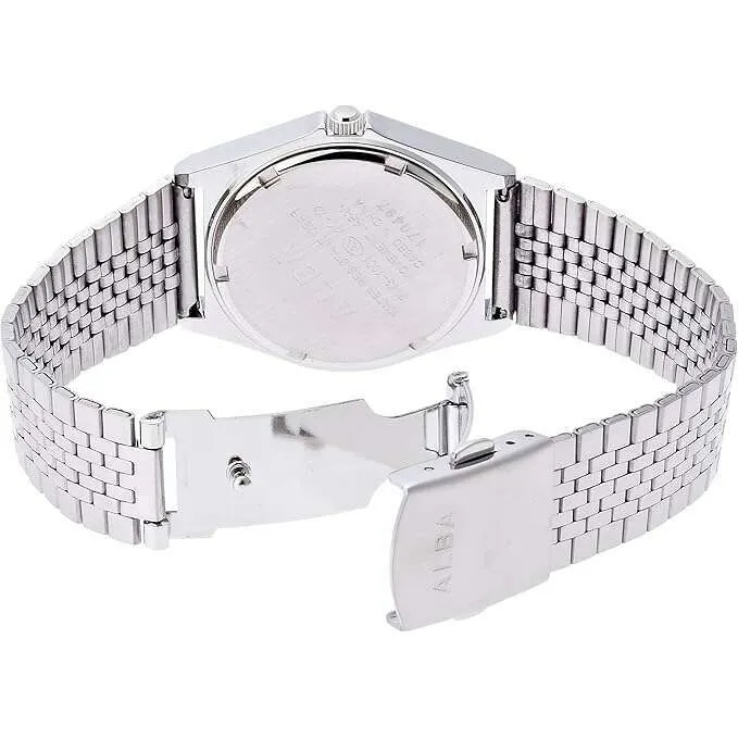 ALBA HARDLEX ANALOG DAY-DATE SILVER STRAP MEN WATCH AIGT004