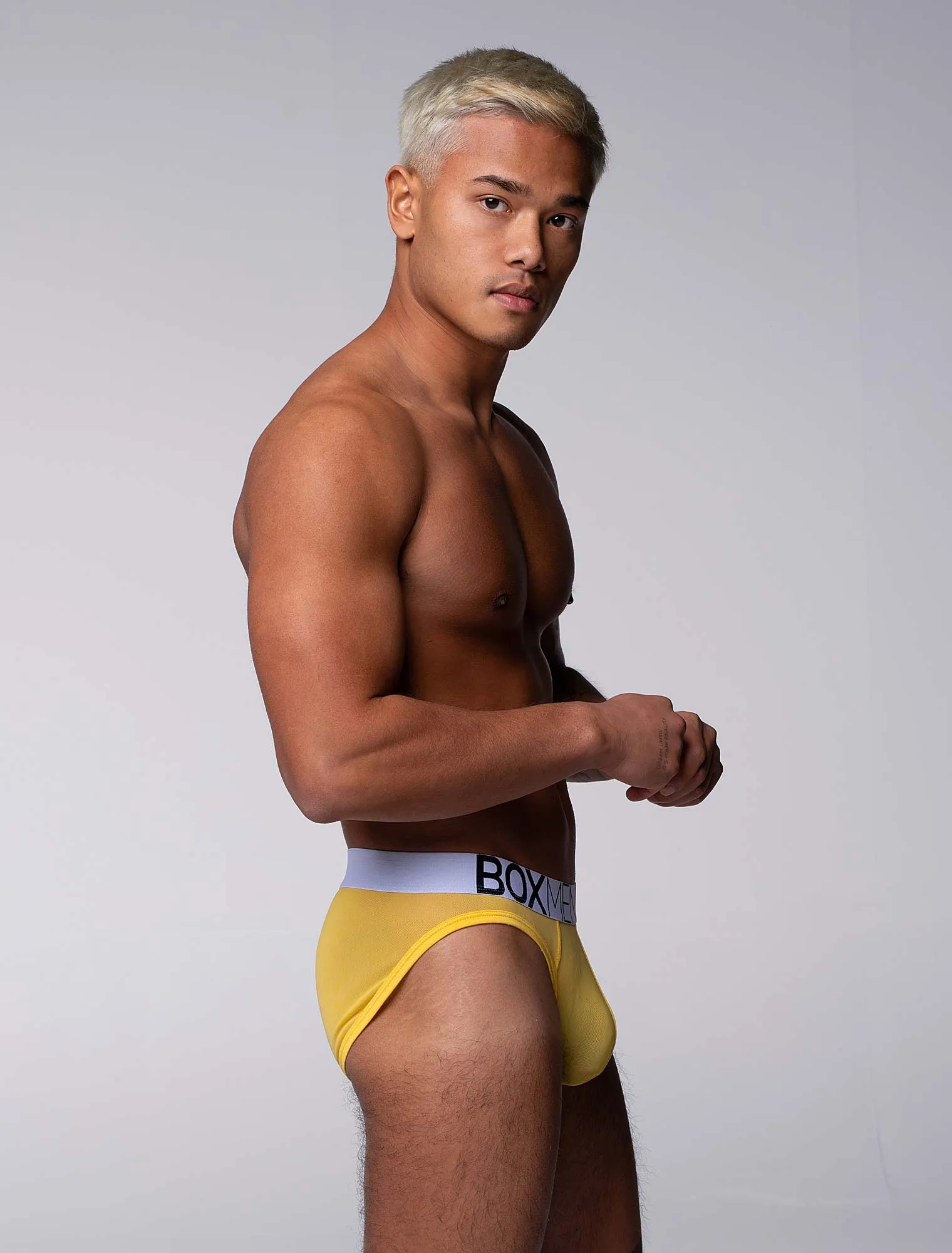 All Over Mesh Briefs - Mellow Yellow