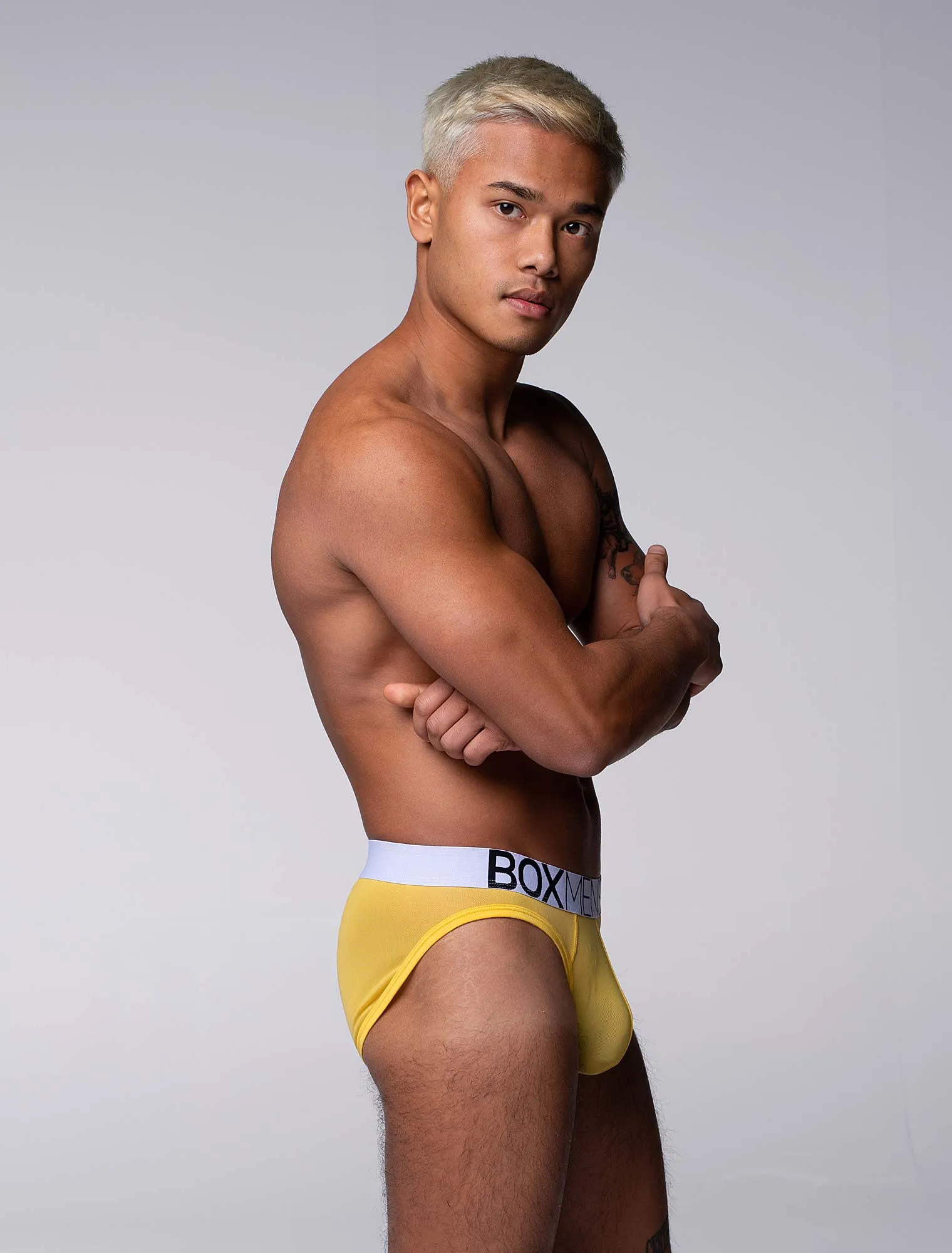 All Over Mesh Briefs - Mellow Yellow