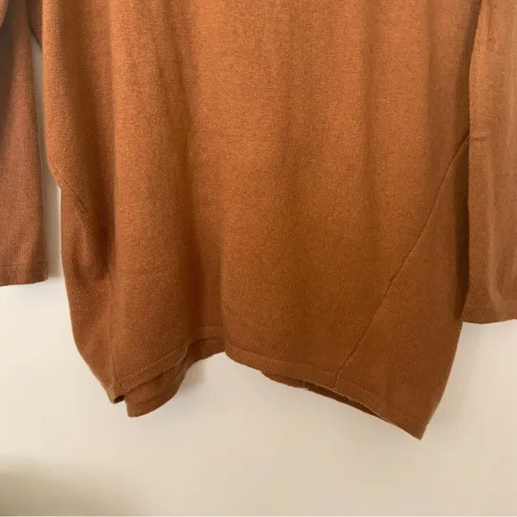 Angora Blend Pullover V-Neck Long Sleeve Drop Shoulder Sweater NWT