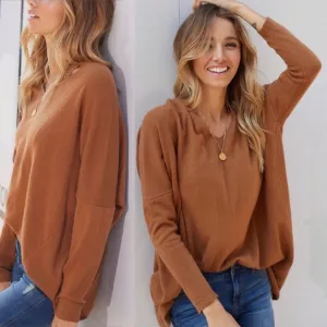 Angora Blend Pullover V-Neck Long Sleeve Drop Shoulder Sweater NWT