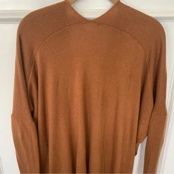 Angora Blend Pullover V-Neck Long Sleeve Drop Shoulder Sweater NWT