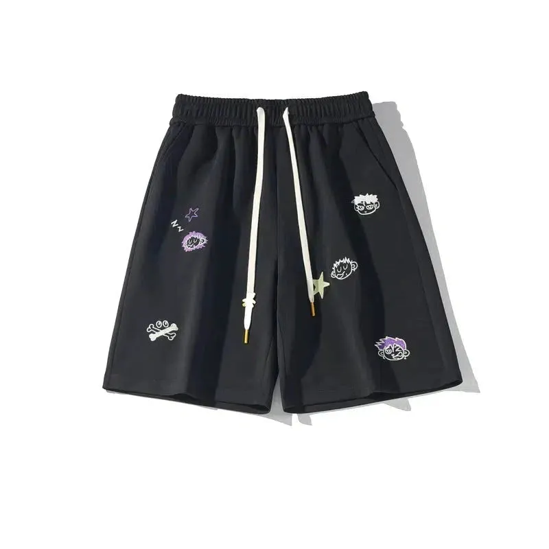 Animated Print Drawstring Shorts