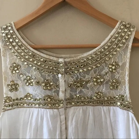 Anthropologie Maeve Grace Jeweled Swing Dress